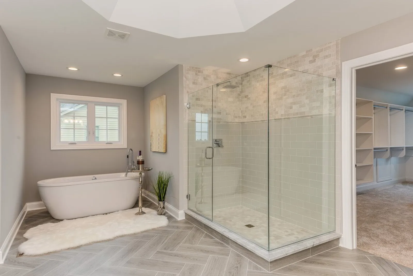 Finished bathroom renovation shower and fixtures